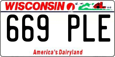 WI license plate 669PLE