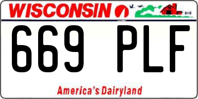 WI license plate 669PLF