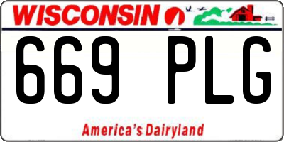 WI license plate 669PLG