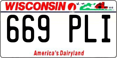 WI license plate 669PLI