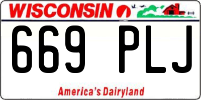 WI license plate 669PLJ