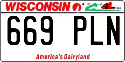 WI license plate 669PLN