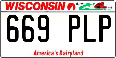 WI license plate 669PLP