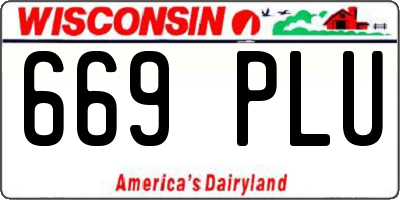 WI license plate 669PLU