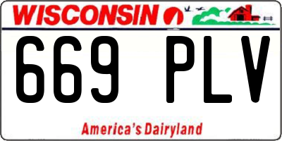WI license plate 669PLV