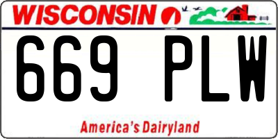 WI license plate 669PLW