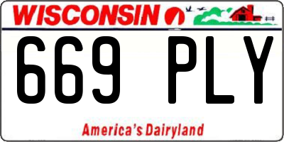 WI license plate 669PLY