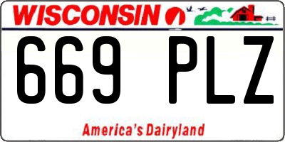 WI license plate 669PLZ