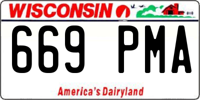WI license plate 669PMA