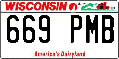 WI license plate 669PMB
