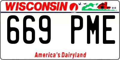 WI license plate 669PME