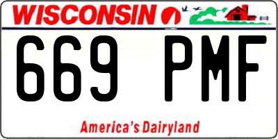 WI license plate 669PMF