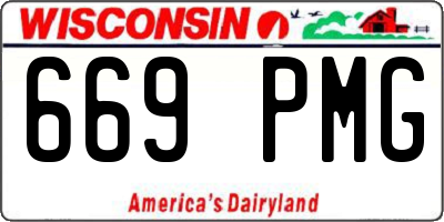 WI license plate 669PMG