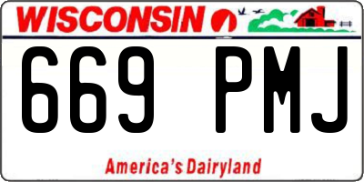 WI license plate 669PMJ