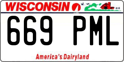 WI license plate 669PML