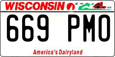 WI license plate 669PMO