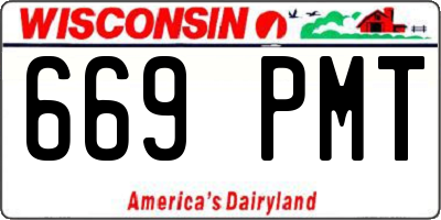 WI license plate 669PMT