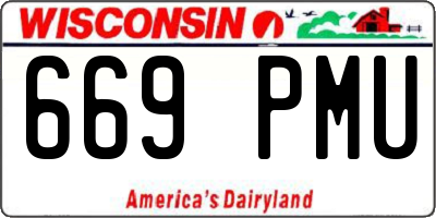 WI license plate 669PMU