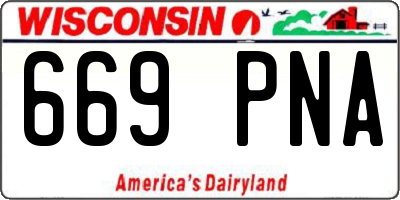WI license plate 669PNA