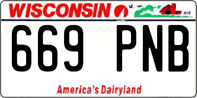 WI license plate 669PNB