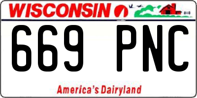 WI license plate 669PNC