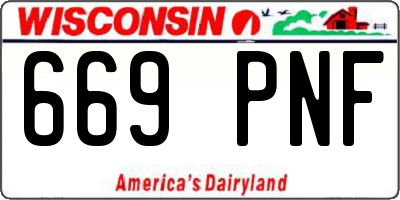 WI license plate 669PNF