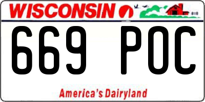 WI license plate 669POC