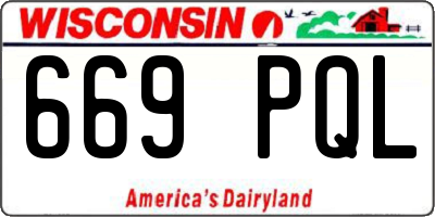 WI license plate 669PQL