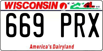 WI license plate 669PRX
