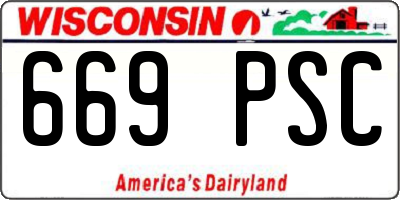 WI license plate 669PSC