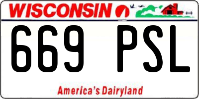 WI license plate 669PSL