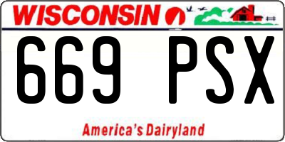 WI license plate 669PSX