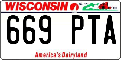 WI license plate 669PTA