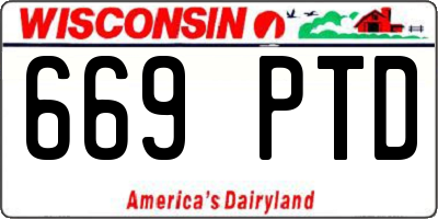 WI license plate 669PTD