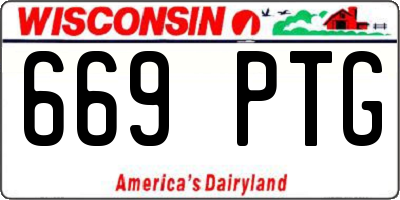 WI license plate 669PTG