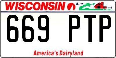 WI license plate 669PTP