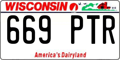 WI license plate 669PTR