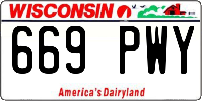 WI license plate 669PWY