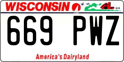 WI license plate 669PWZ