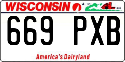 WI license plate 669PXB