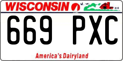 WI license plate 669PXC