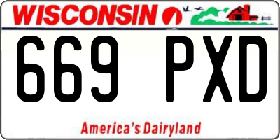 WI license plate 669PXD