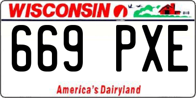 WI license plate 669PXE
