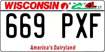 WI license plate 669PXF