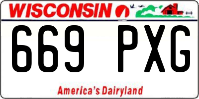WI license plate 669PXG
