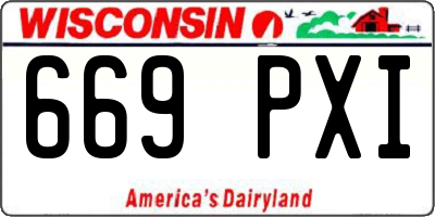 WI license plate 669PXI