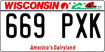 WI license plate 669PXK