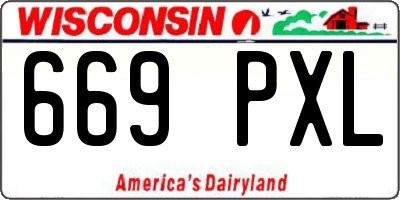 WI license plate 669PXL