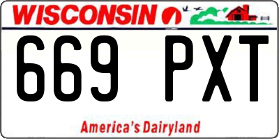 WI license plate 669PXT