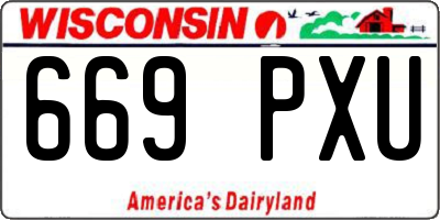 WI license plate 669PXU